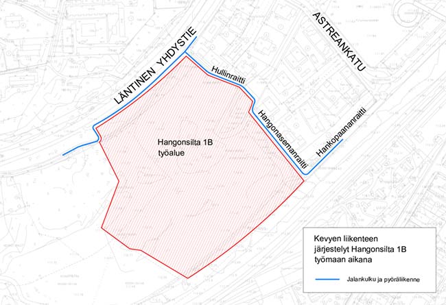 Hangonsilta 1B massanvaihto, pima-puhdistus ja kadun sekä vesihuollon  rakentaminen / vaikuttaa liikennejärjestelyihin - Hyvinkään kaupunki