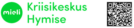 Kuvassa hymisen logo ja Huoli tuoli -konseptin QR-koodi