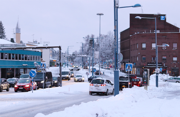 Talviliikennettä Uudenmaankadulla.